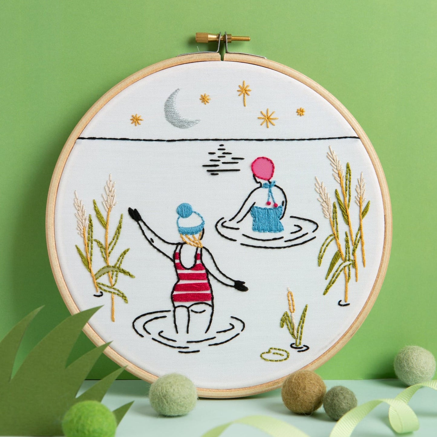 Swim - Wild Swimming Embroidery Kit for Beginners