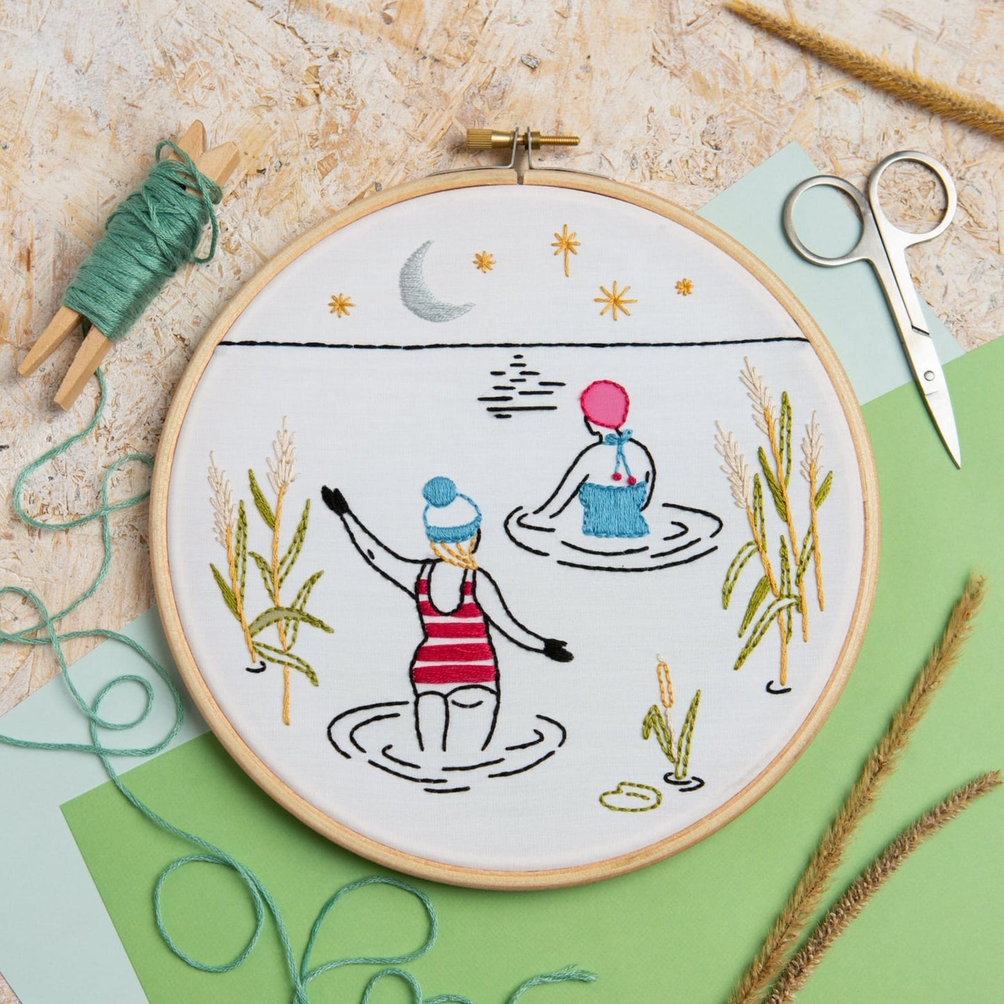 Swim - Wild Swimming Embroidery Kit for Beginners