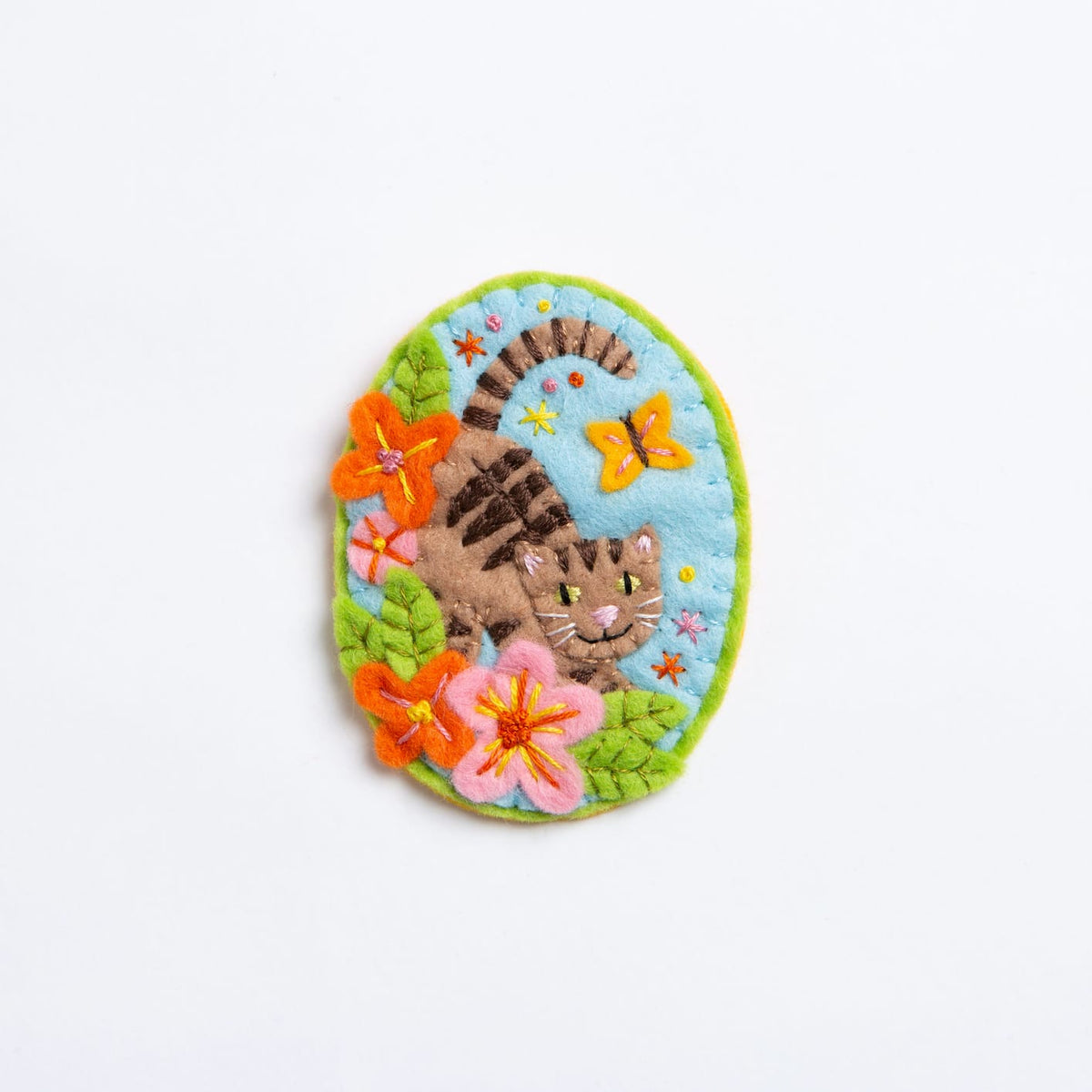 Tabby Cat Felt Craft Brooch Kit for Beginners