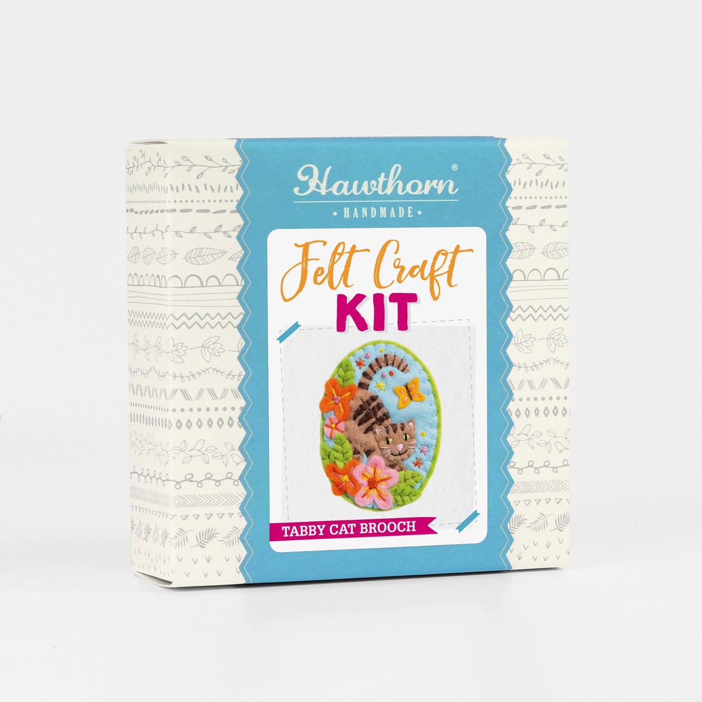Tabby Cat Felt Craft Brooch Kit for Beginners