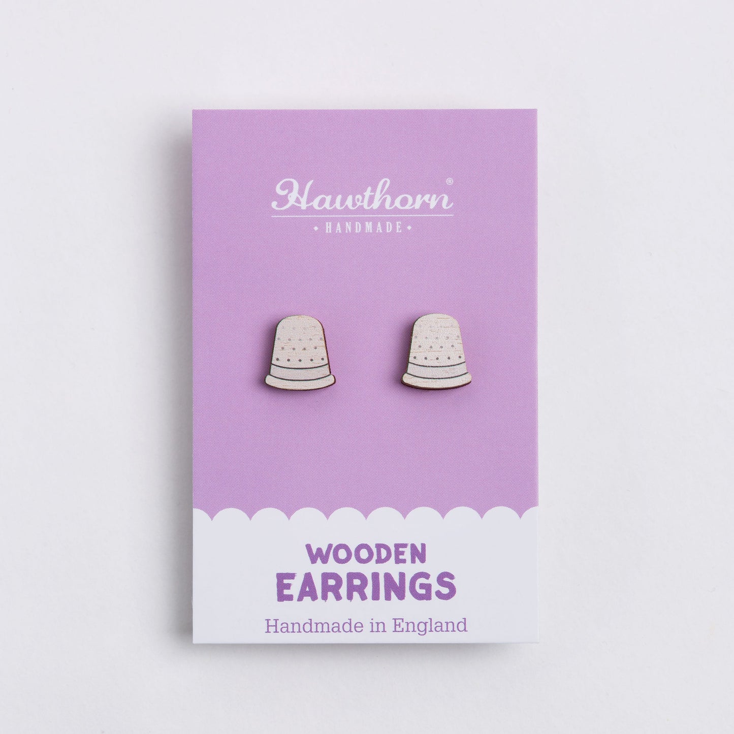 Thimble Wooden Earrings  - Sewing Gift