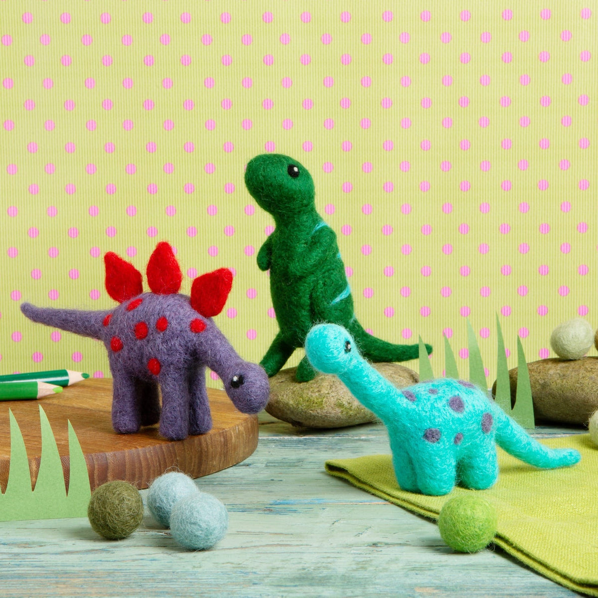 Triceratops Dinosaur Needle Felting Kit for Beginners