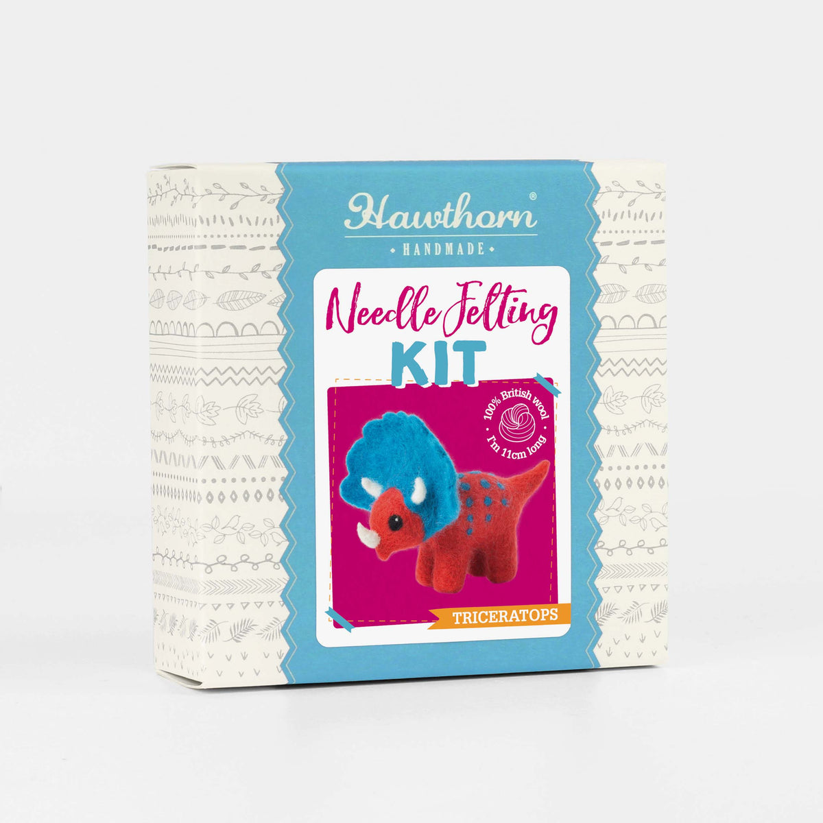 Triceratops Dinosaur Needle Felting Kit for Beginners