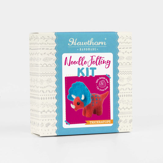 Triceratops Dinosaur Needle Felting Kit for Beginners