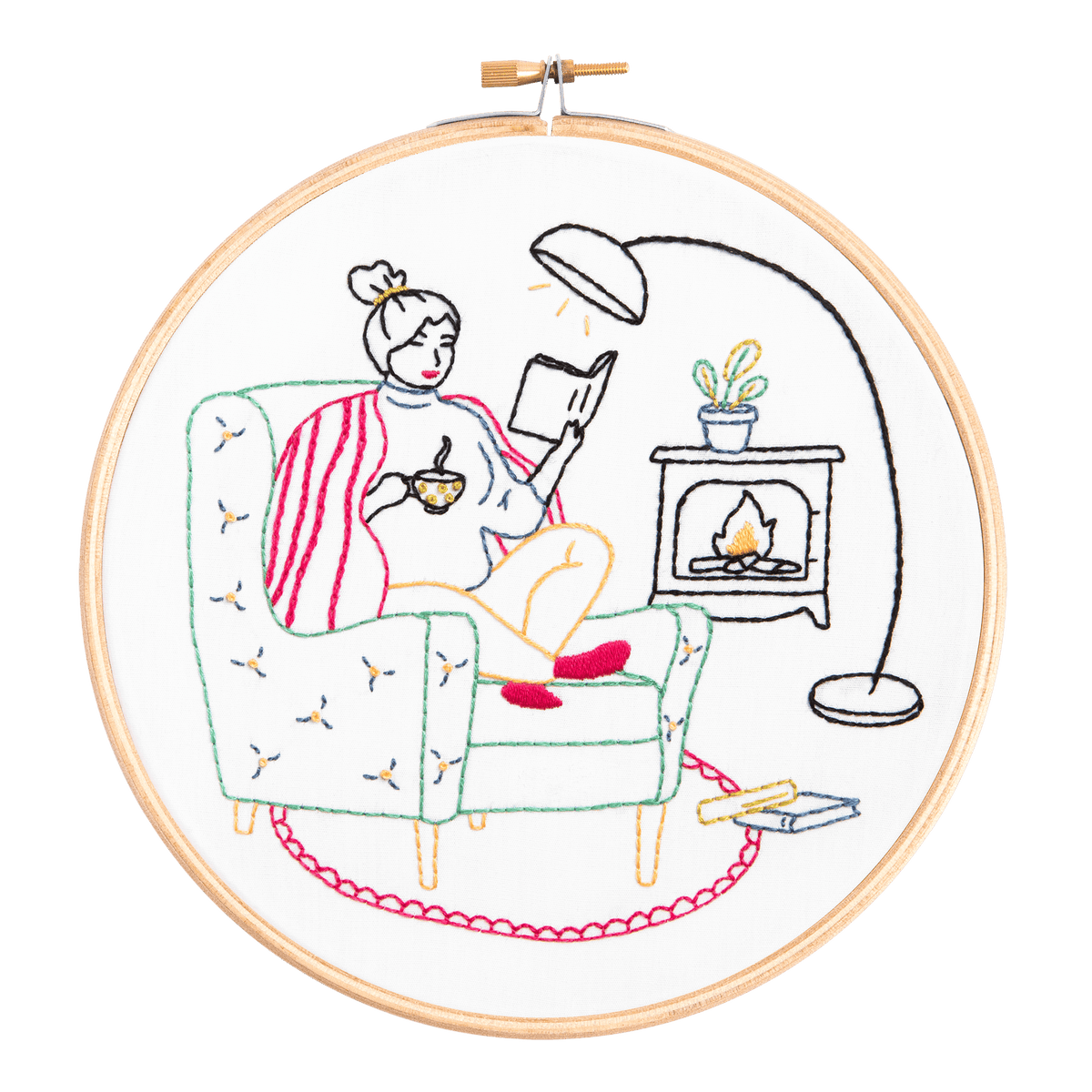 Unwind - Booklover Embroidery Kit for Beginners