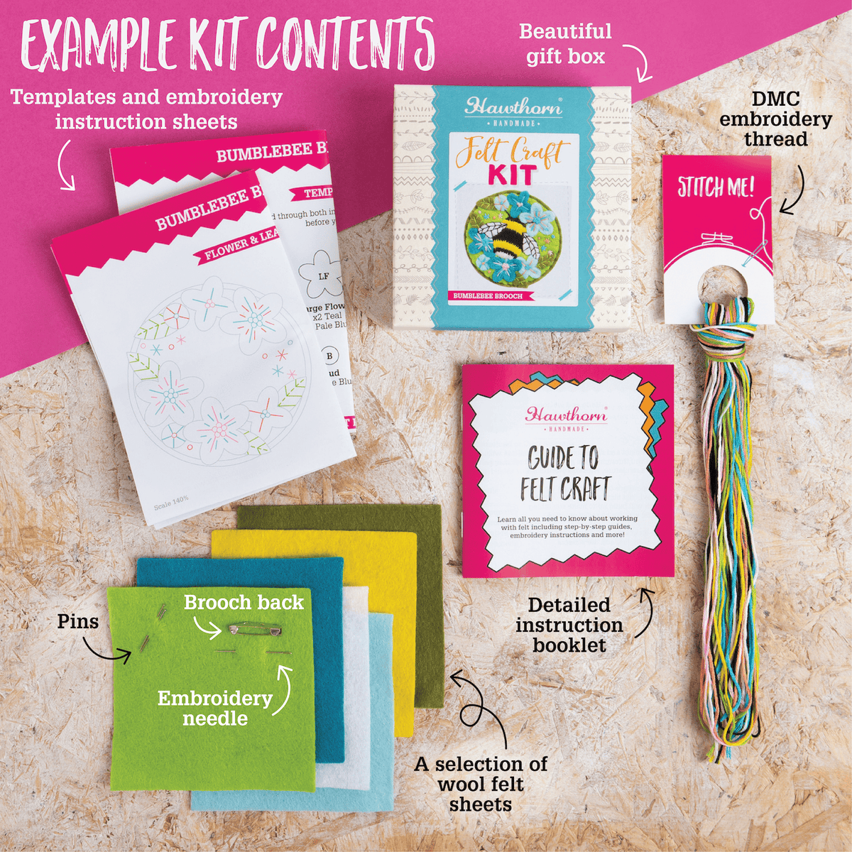 Hare Felt Craft Brooch Kit for Beginners