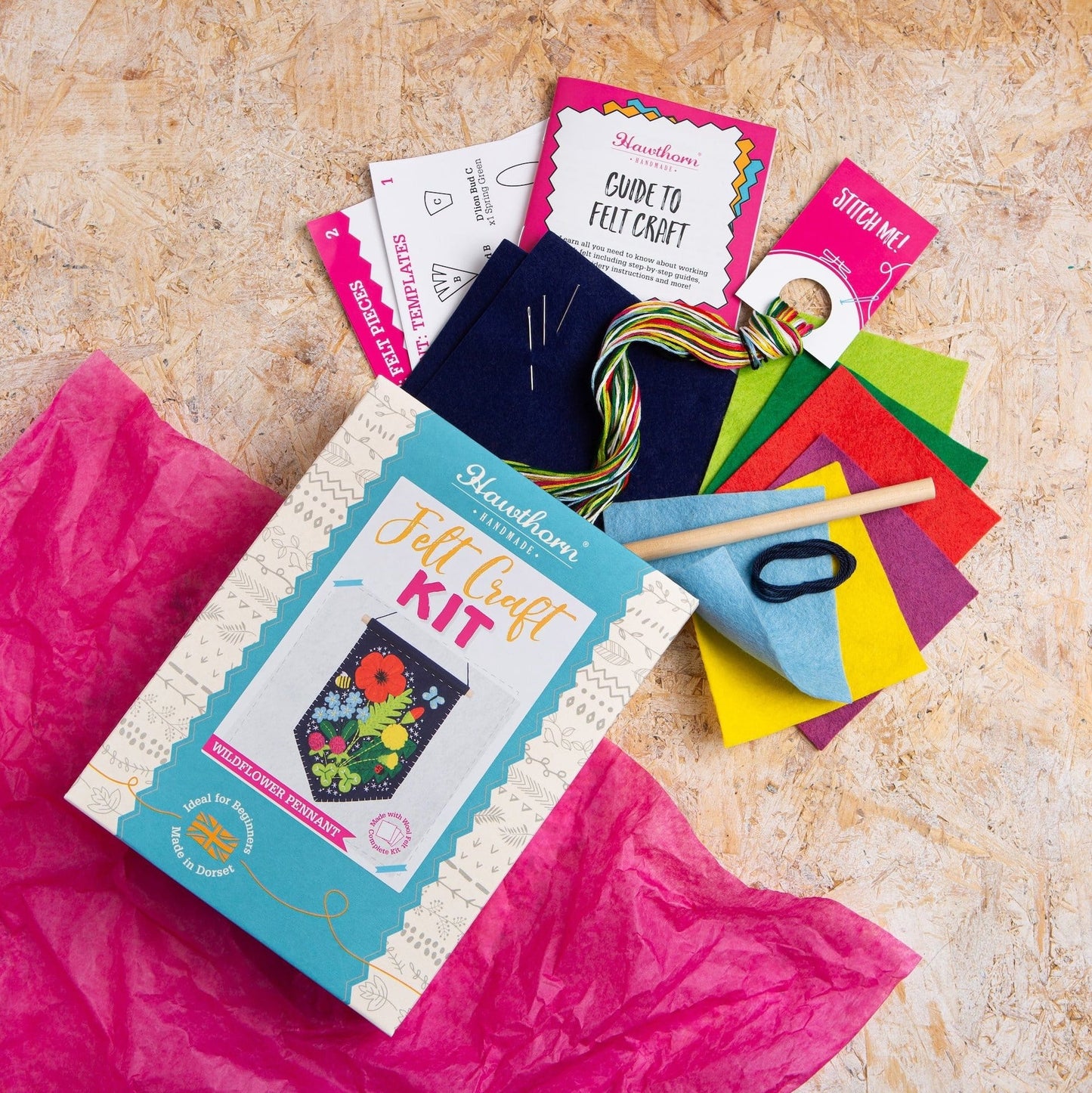 Wildflower Pennant Felt Craft Kit for Beginners