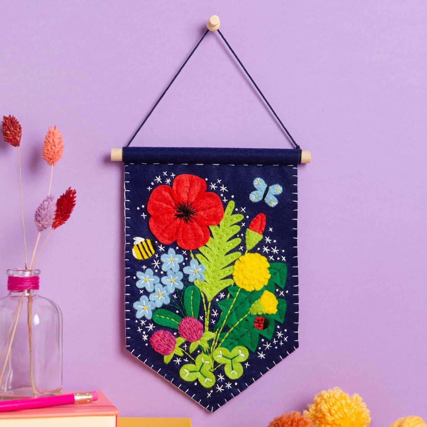 Wildflower Pennant Felt Craft Kit for Beginners