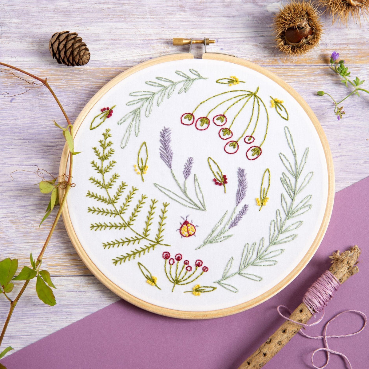 Wildwood Botanical Embroidery Kit for Beginners