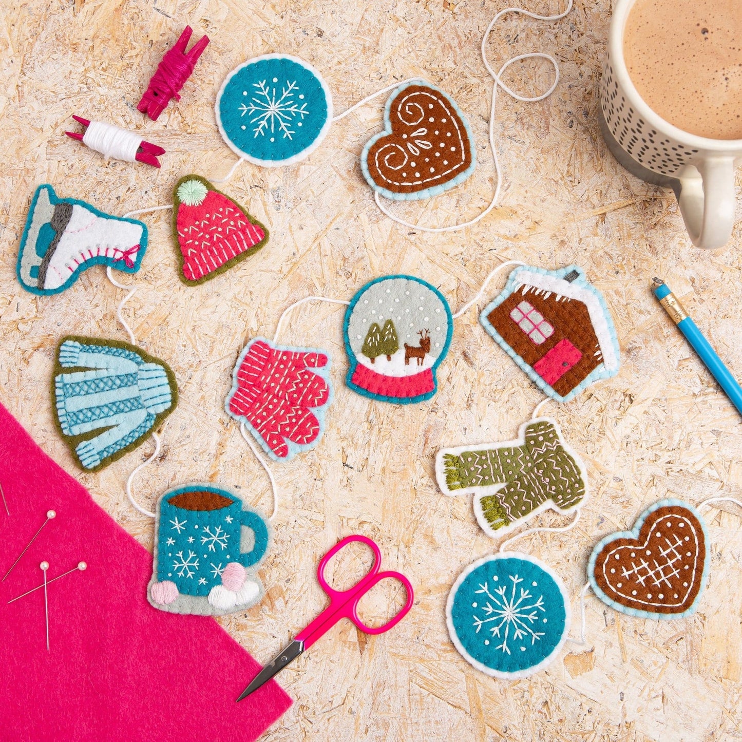 Winter Garland Felt Craft Kit for Beginners
