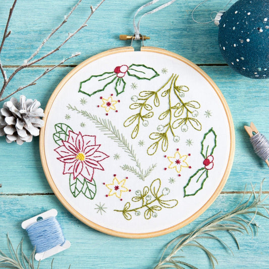 Winter Walk Christmas Embroidery Kit for Beginners