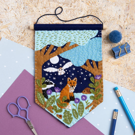 Woodland Pennant Felt Craft Kit for Beginners