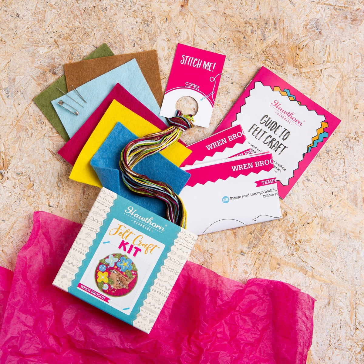 Wren Felt Craft Brooch Kit for Beginners