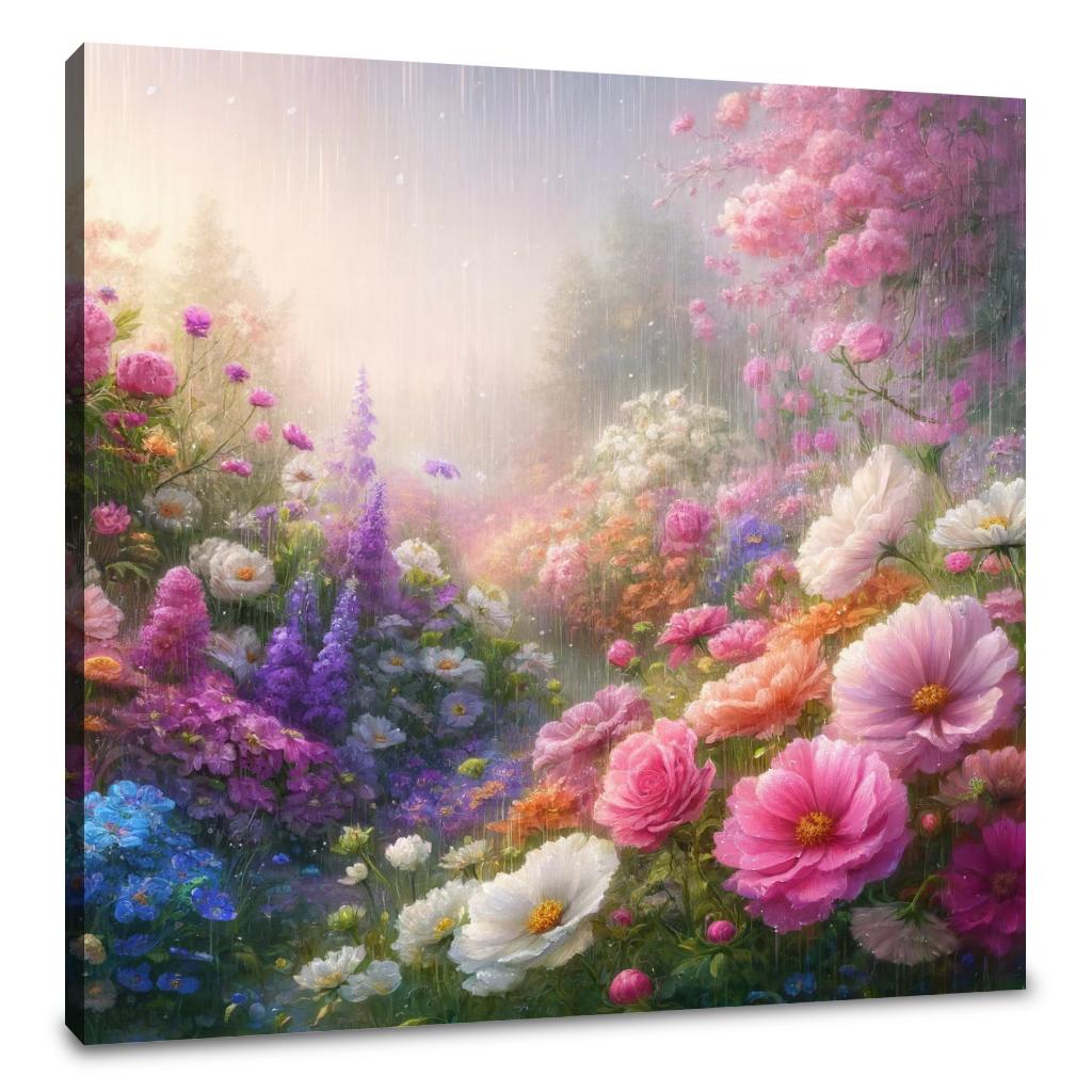 Spring Rain Garden Canvas