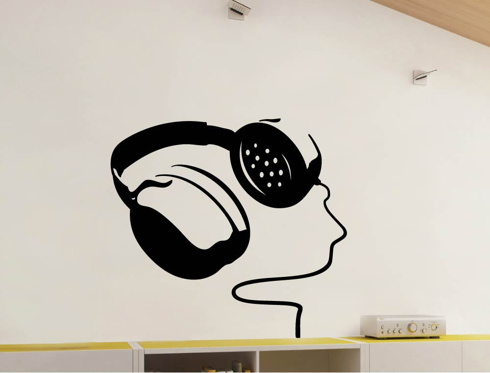 Headphones Wall Sticker – Music Lover Vinyl Decal
