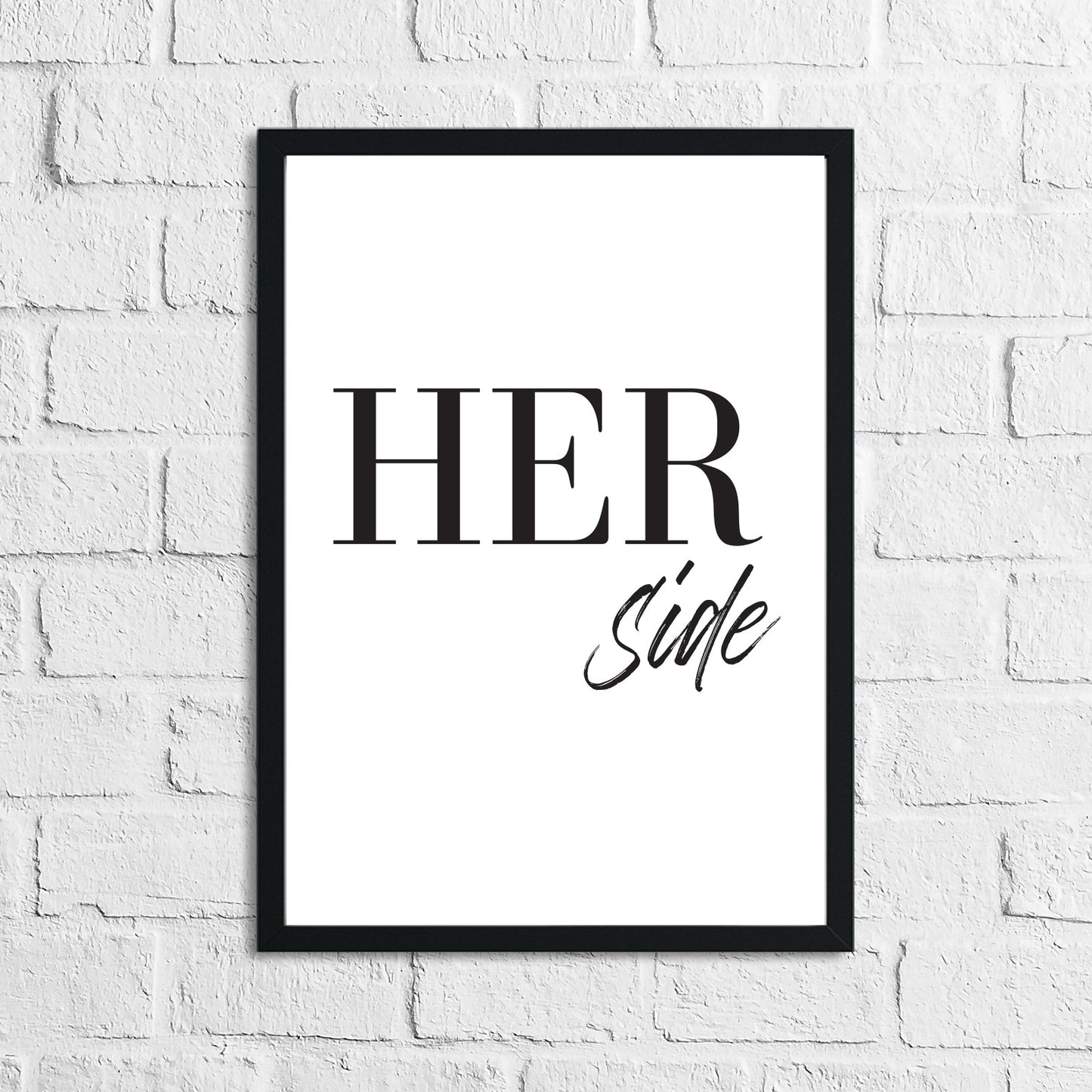 HIS & HER Side Bold Couple Set Of 2 Bedroom Prints