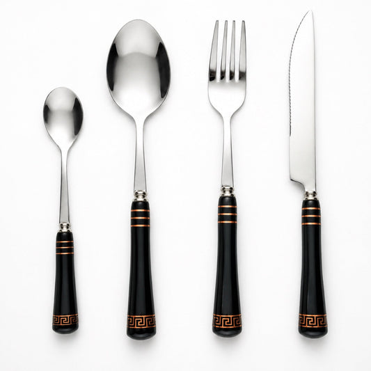 Heritage Gold 16-Piece Cutlery Set – Black