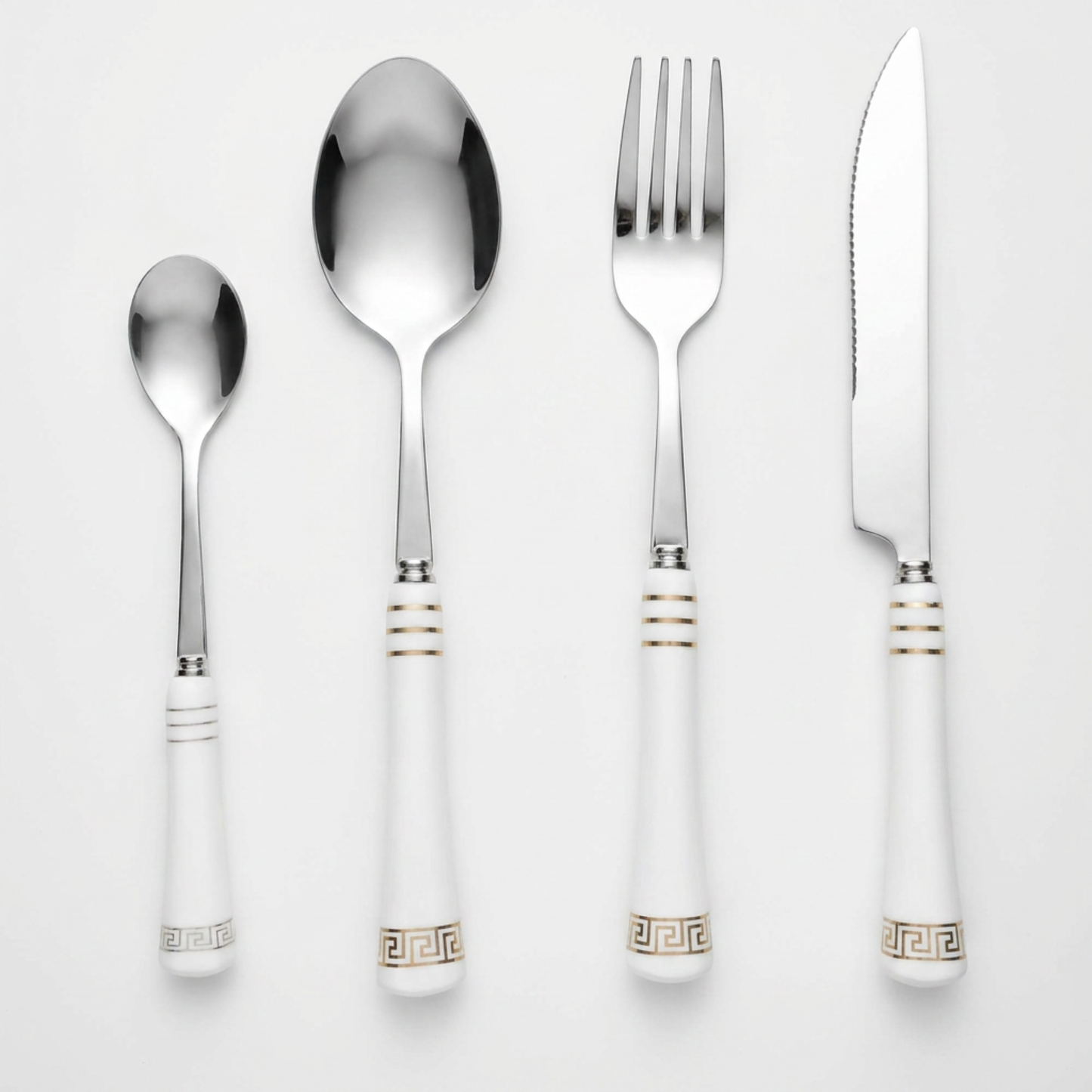 Heritage Gold 16-Piece Cutlery Set – White