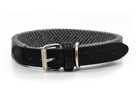 Herringbone & Leather Collar - Balmoral