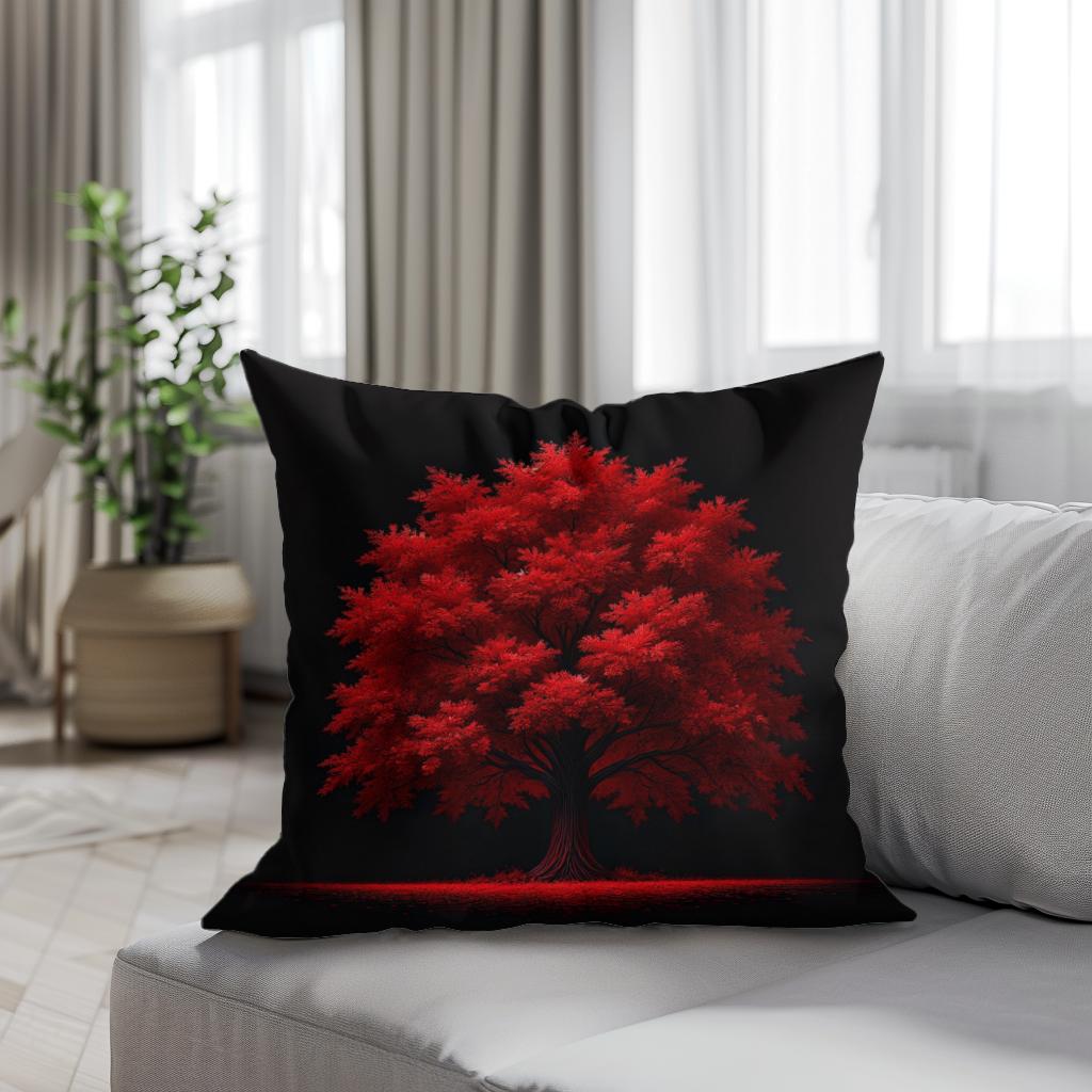Crimson Resilience Cotton Cushion