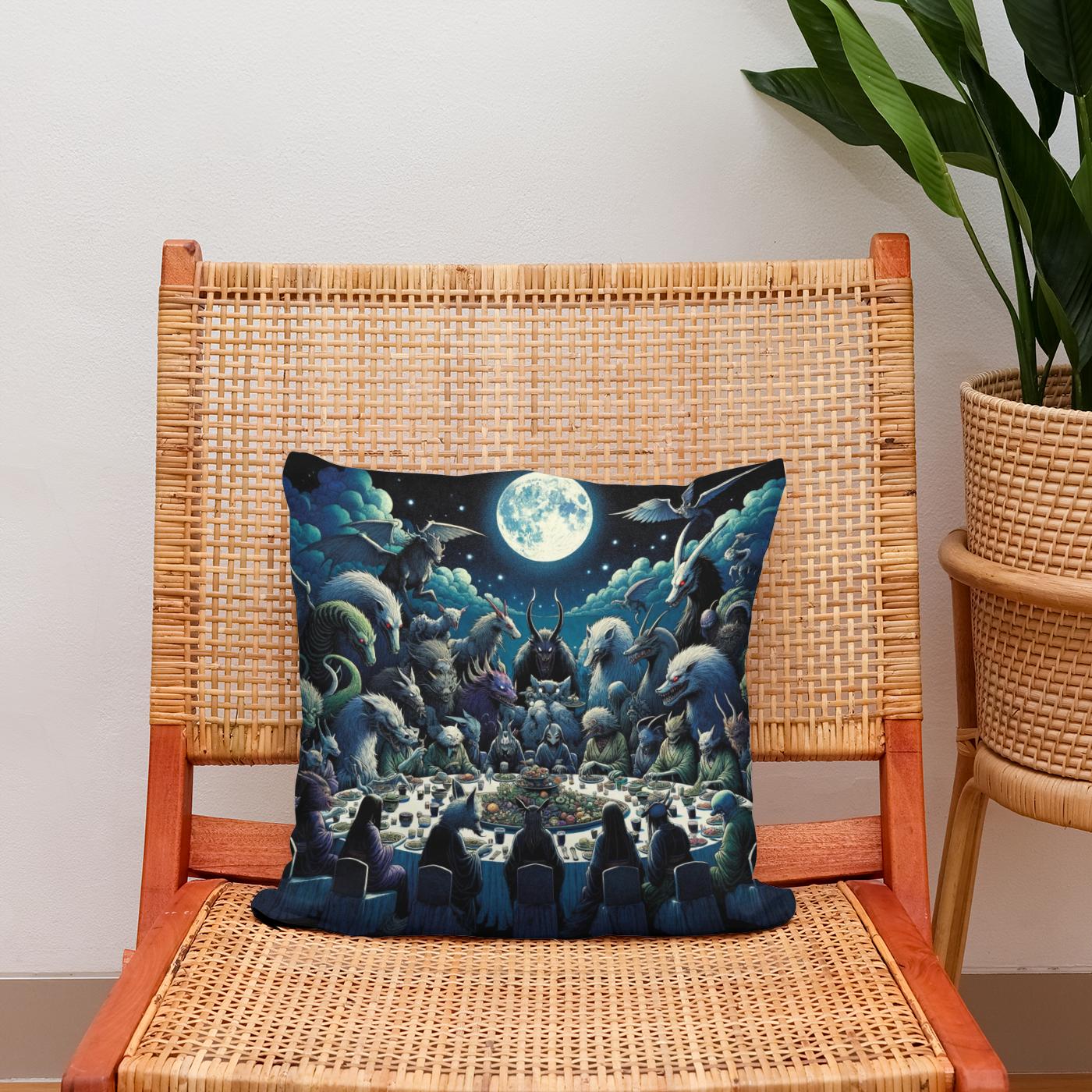 Banquet of the Yokai Cotton Cushion