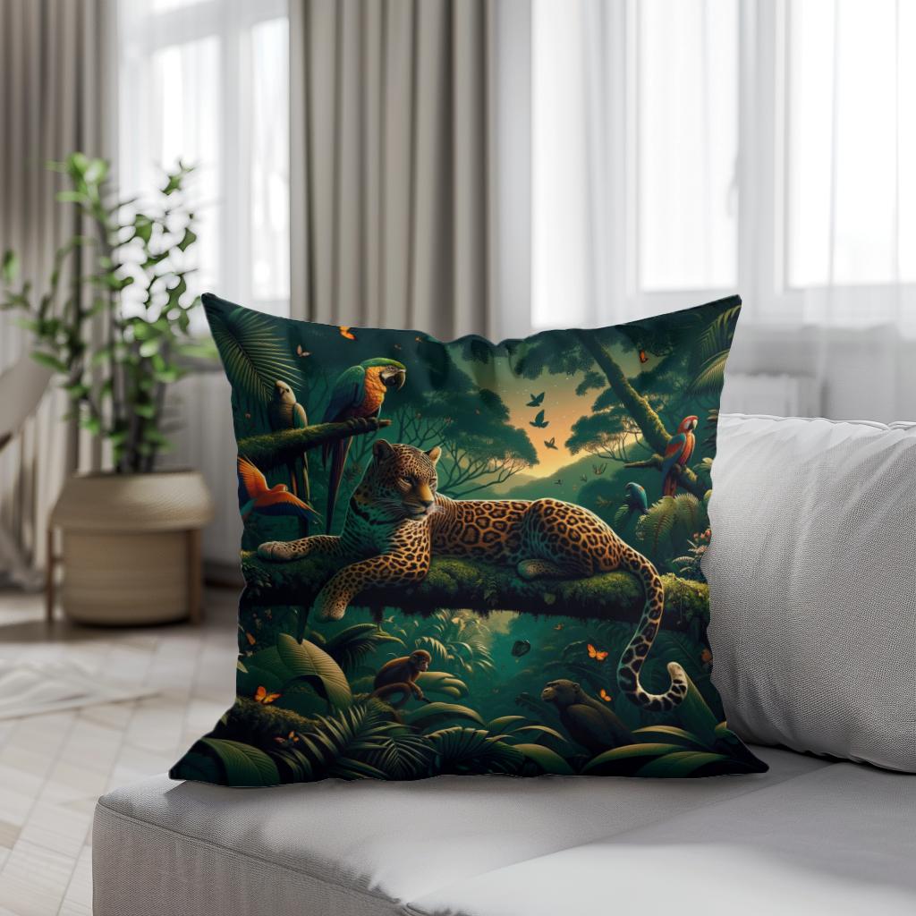 Twilight Jungle Cotton Cushion