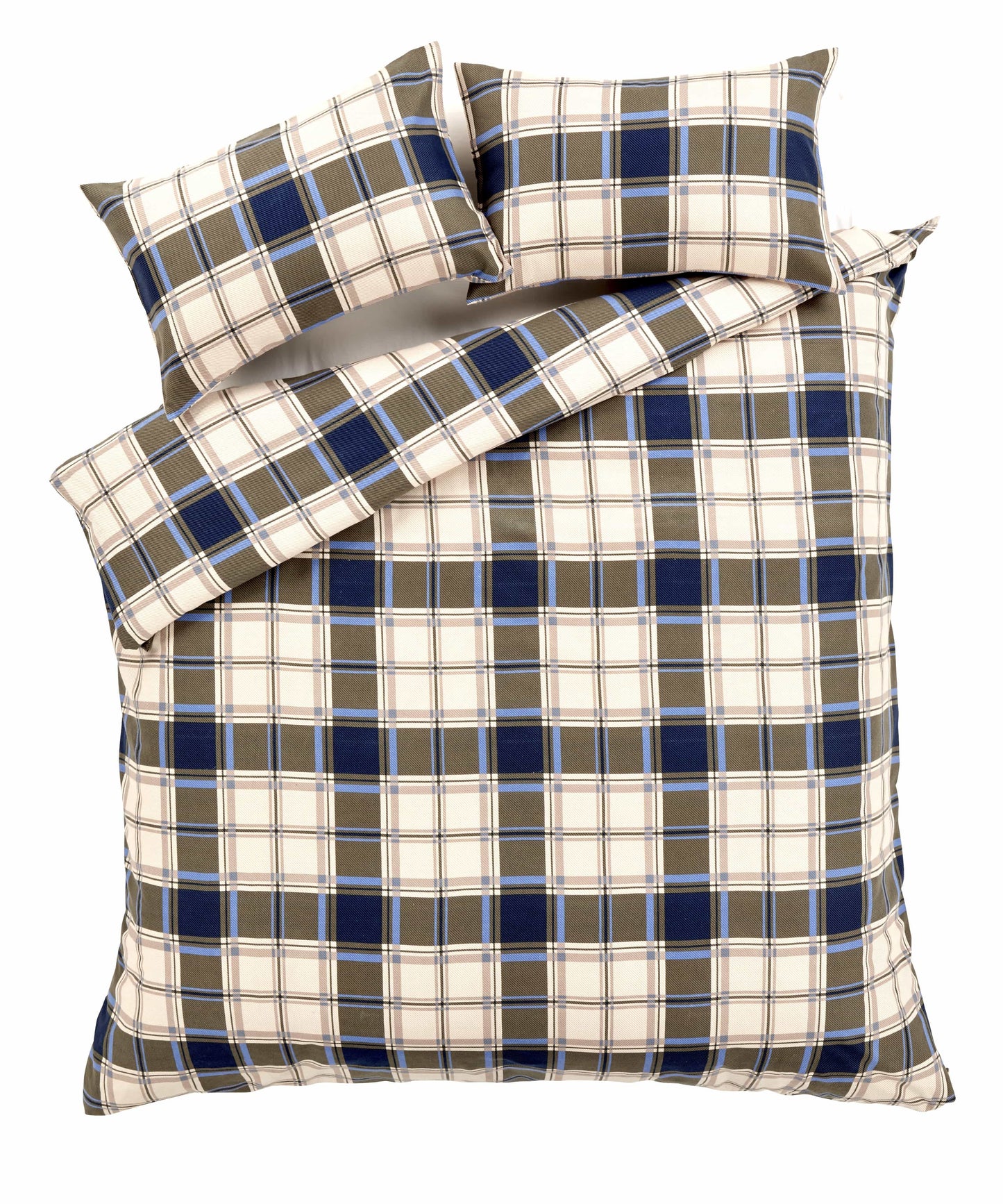 Highland Tartan Luxurious Duvet Set Super Soft Brushed Cotton Flannel Bedding OEKO-TEX Certified Elegant Quilt Cover for Master Suite or Guest Room by OLIVIA ROCCO