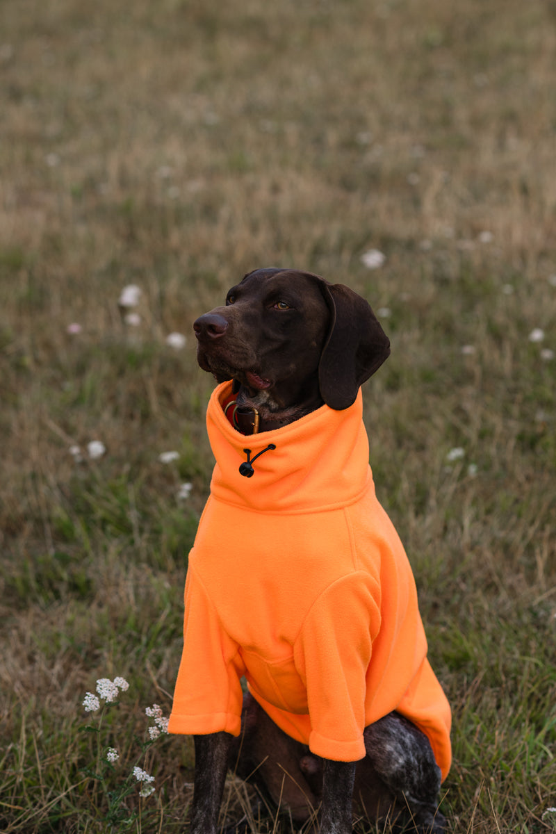 Fleece Dog Jumper - Orange WIDE FIT