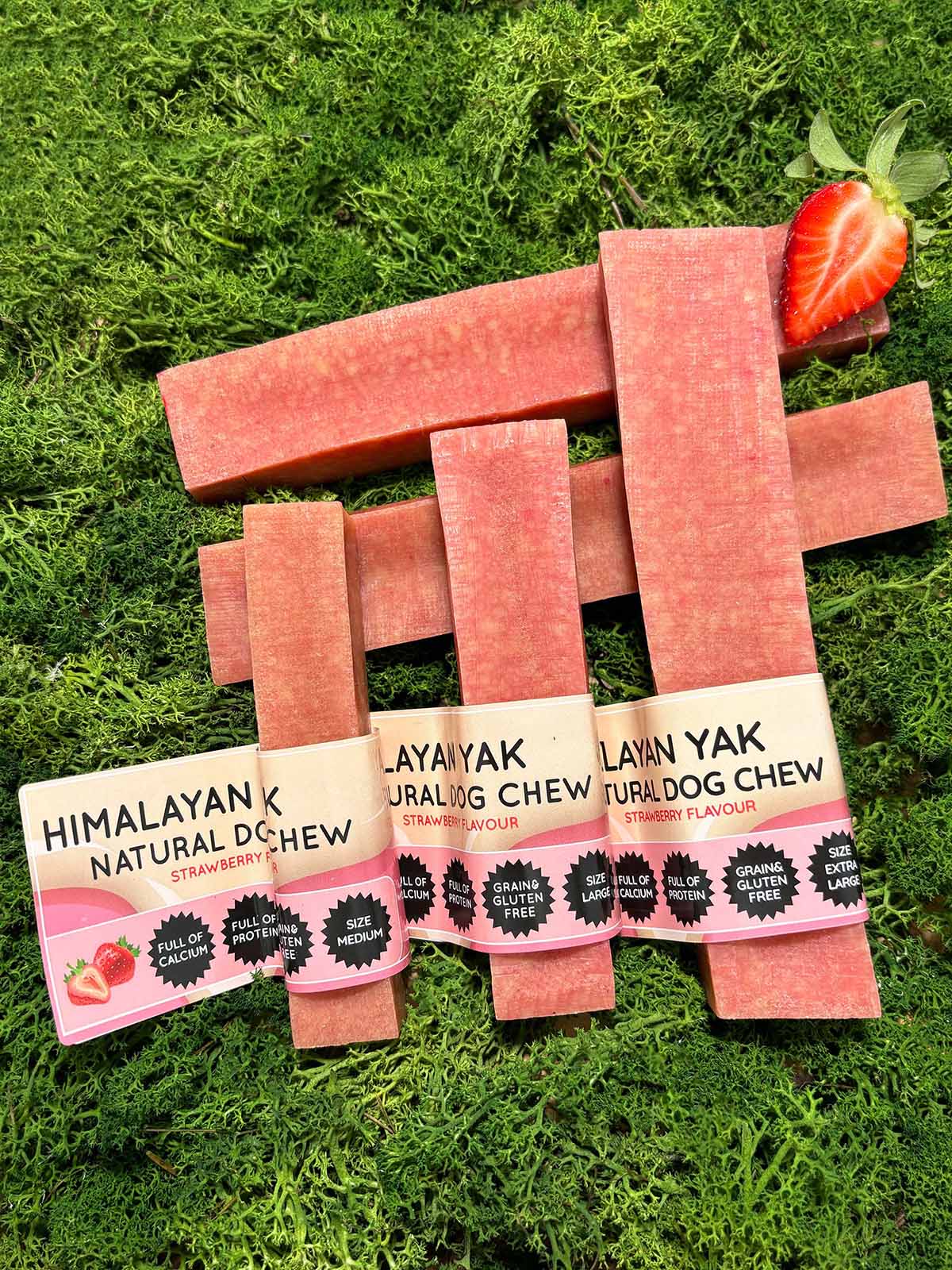 Floppy Ear Strawberry Yak Dog Chew