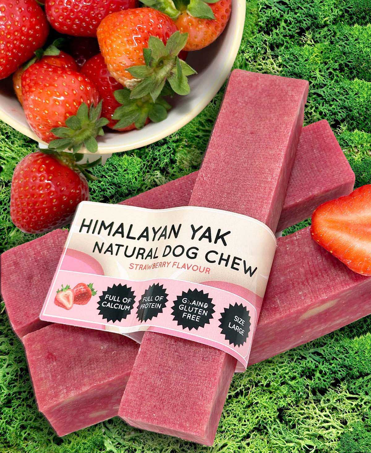 Floppy Ear Strawberry Yak Dog Chew