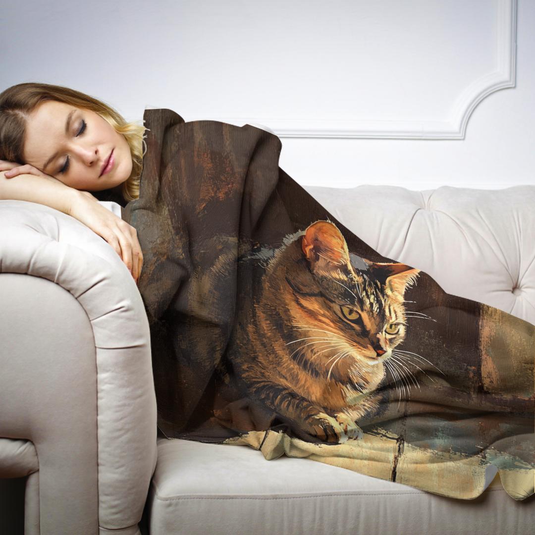 Rooftop Cat's Curious Blanket
