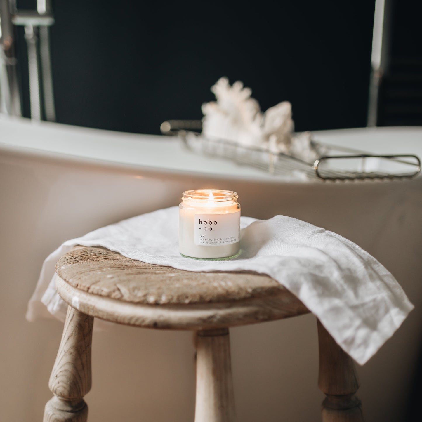 Rest Small Aromatherapy Essential Oil Scented Soy Candle