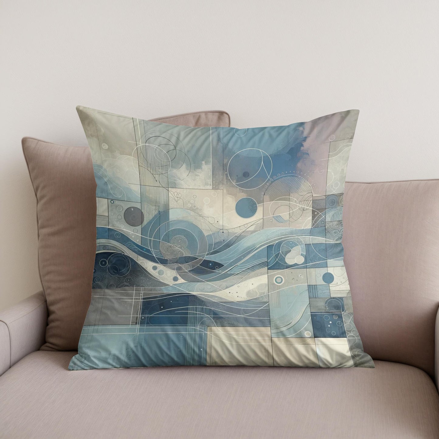 Quietude's Abstract Harmony Cotton Cushion