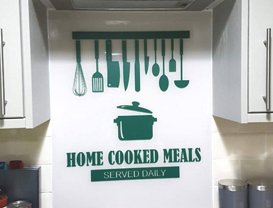 Home Cooked Meals Served Daily Kitchen Quote Wall Sticker