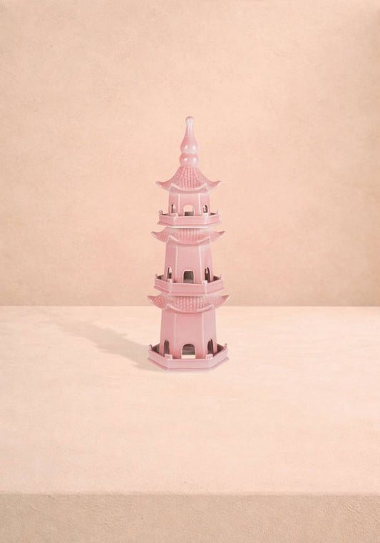 Chinoiserie Rose Pagoda in Blush Pink