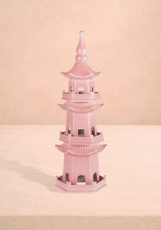 Chinoiserie Rose Pagoda in Blush Pink