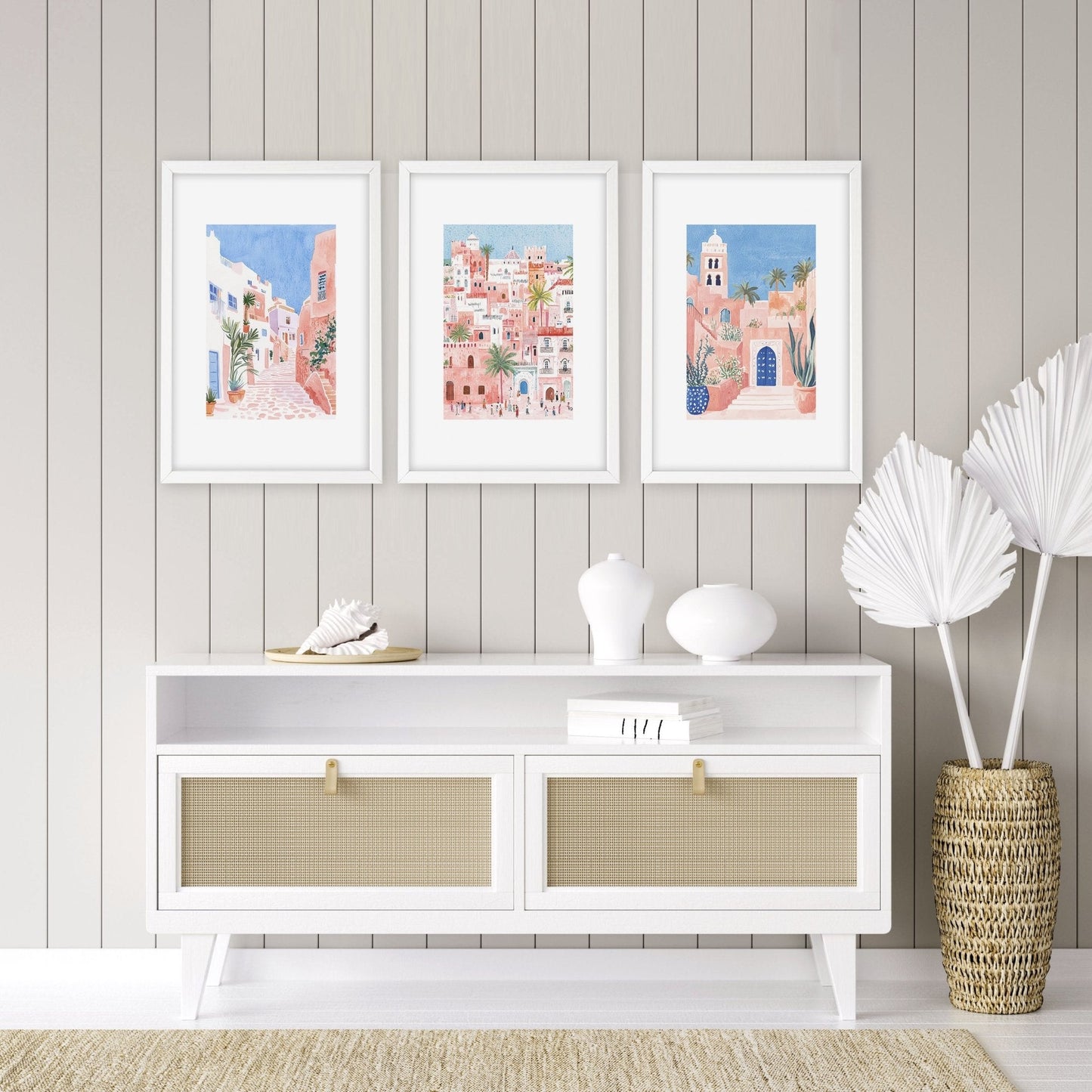 Home Decor Living Room Pictures | Set of 3 Beach Decor Wall art Prints