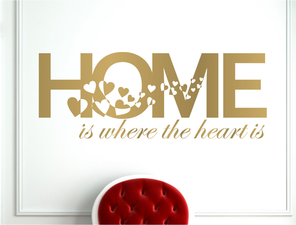 Home Is Where the Heart Is Wall Art Sticker – Family Quote Vinyl Decal