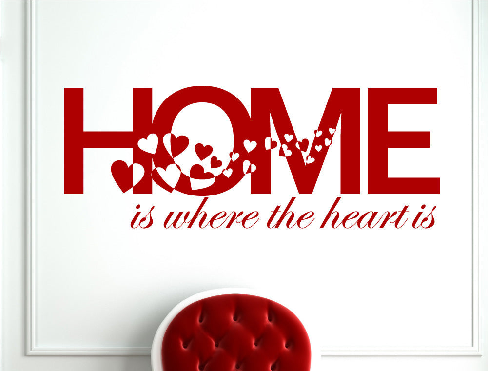 Home Is Where the Heart Is Wall Art Sticker – Family Quote Vinyl Decal