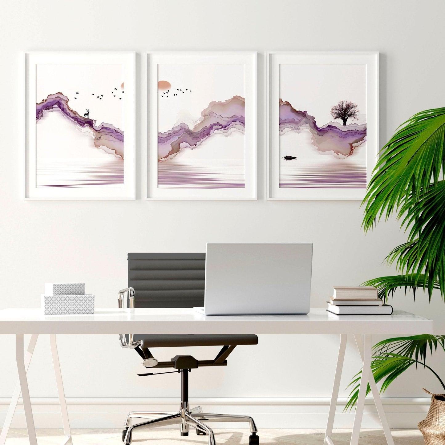 Office art | set of 3 Japanese wall art