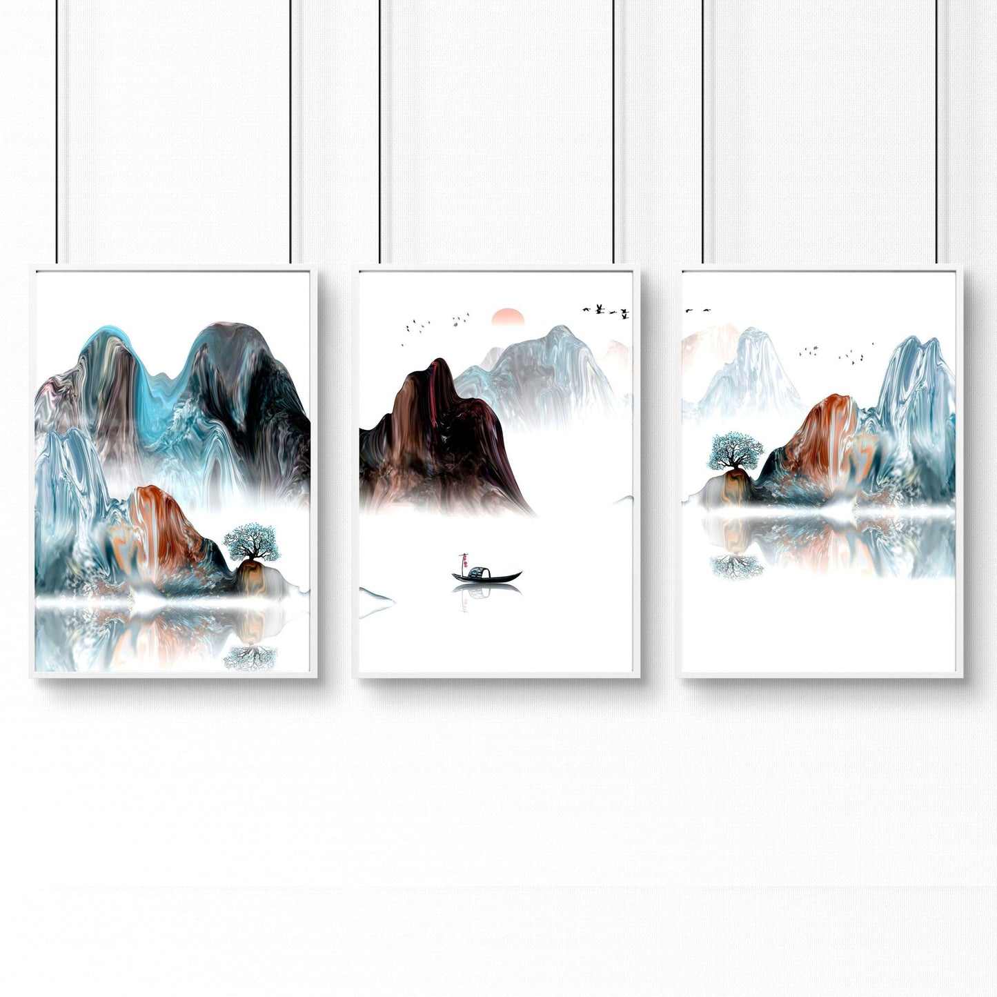 Landscape art | set of 3 wall art prints for office