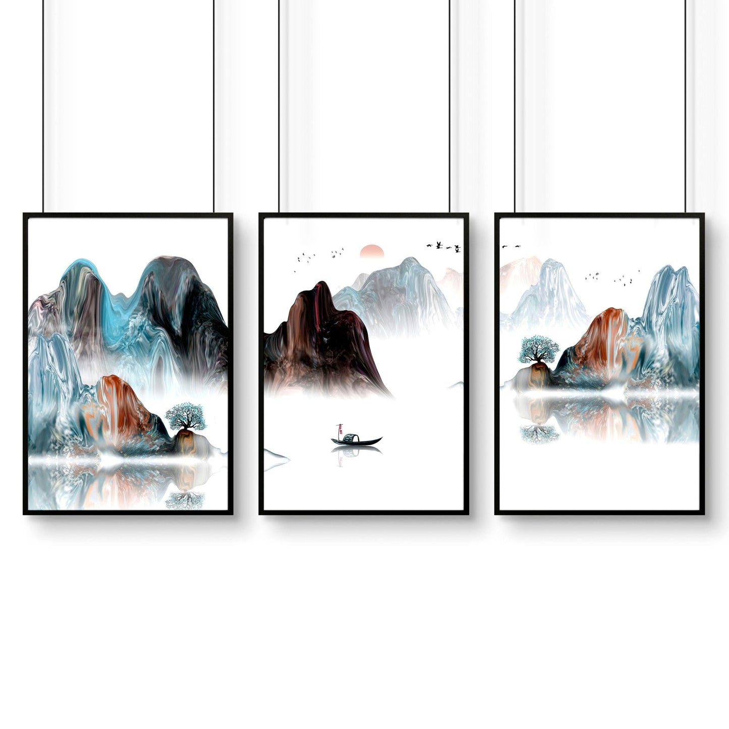 Landscape art | set of 3 wall art prints for office