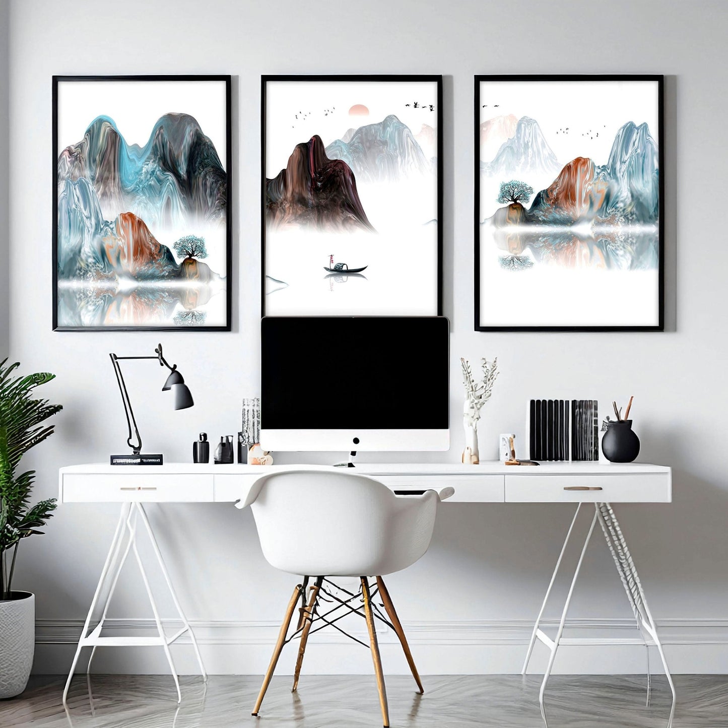 Landscape art | set of 3 wall art prints for office