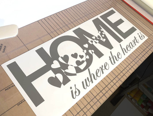 Home Is Where the Heart Is Wall Art Sticker – Family Quote Vinyl Decal