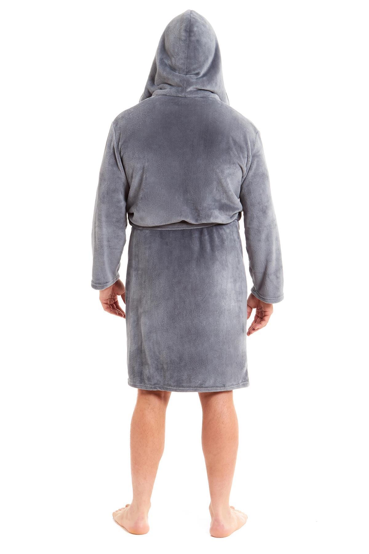 Hooded Ultra-Absorbing Plush Flannel Bathrobe for Men Soft Fleece Warm Dressing Gown Perfect for Home Hotel Gym Spa and Lounge in Stylish Colours by Daisy Dreamer