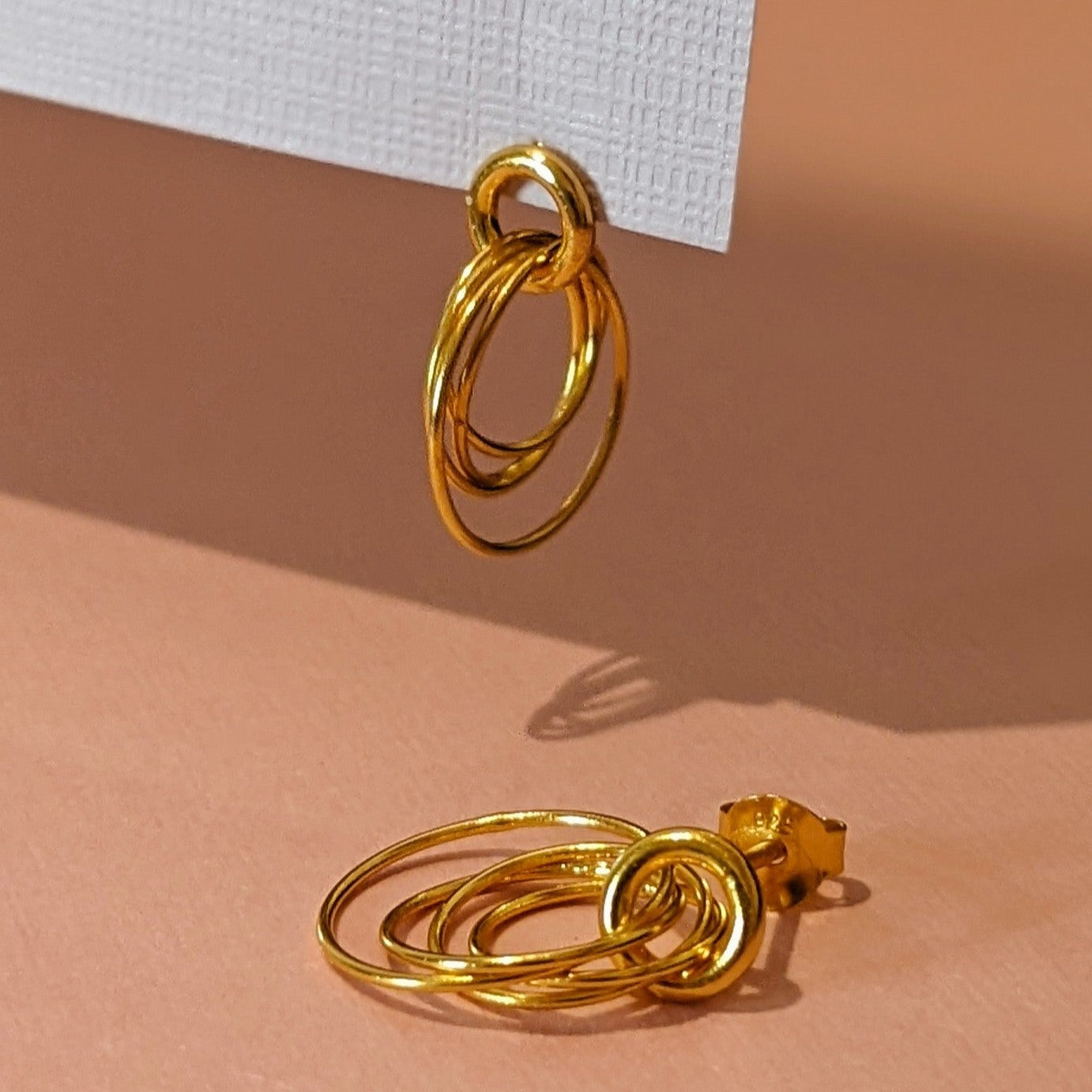 Hoop Cluster Rings Gold Stud Earrings