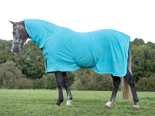 Fleece Rug With Neck Cover - Turquoise