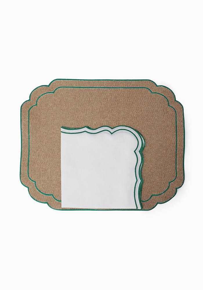 Hortensia Brown and Green Placemats - Set of 4