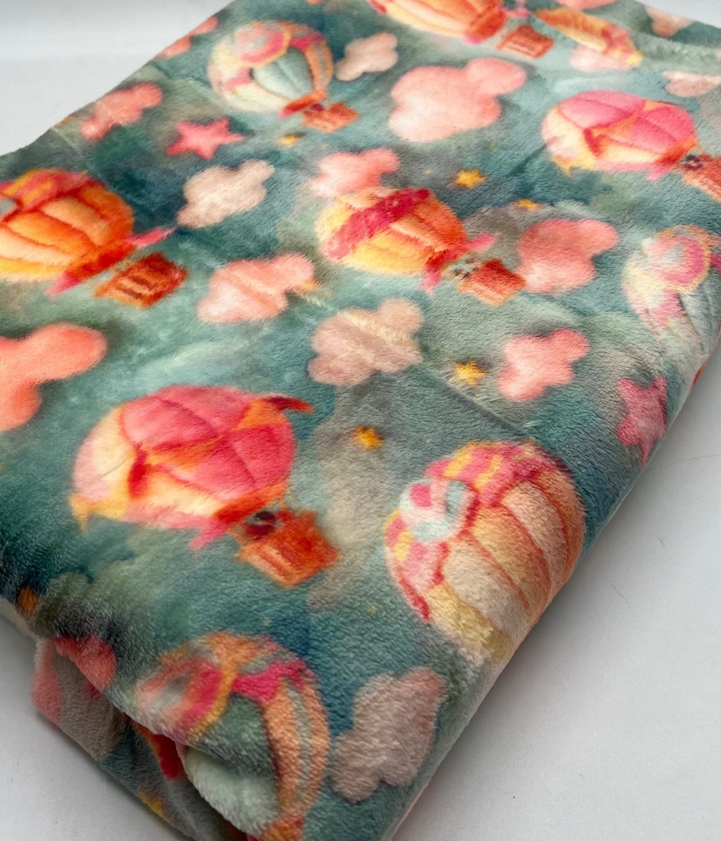 Hot Air Balloons Cuddle Fleece Fabric Blanket Loungewear