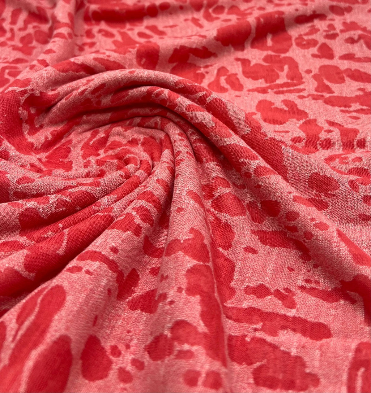 Hot Pink Animal Burnout 2 Way Stretch Fabric